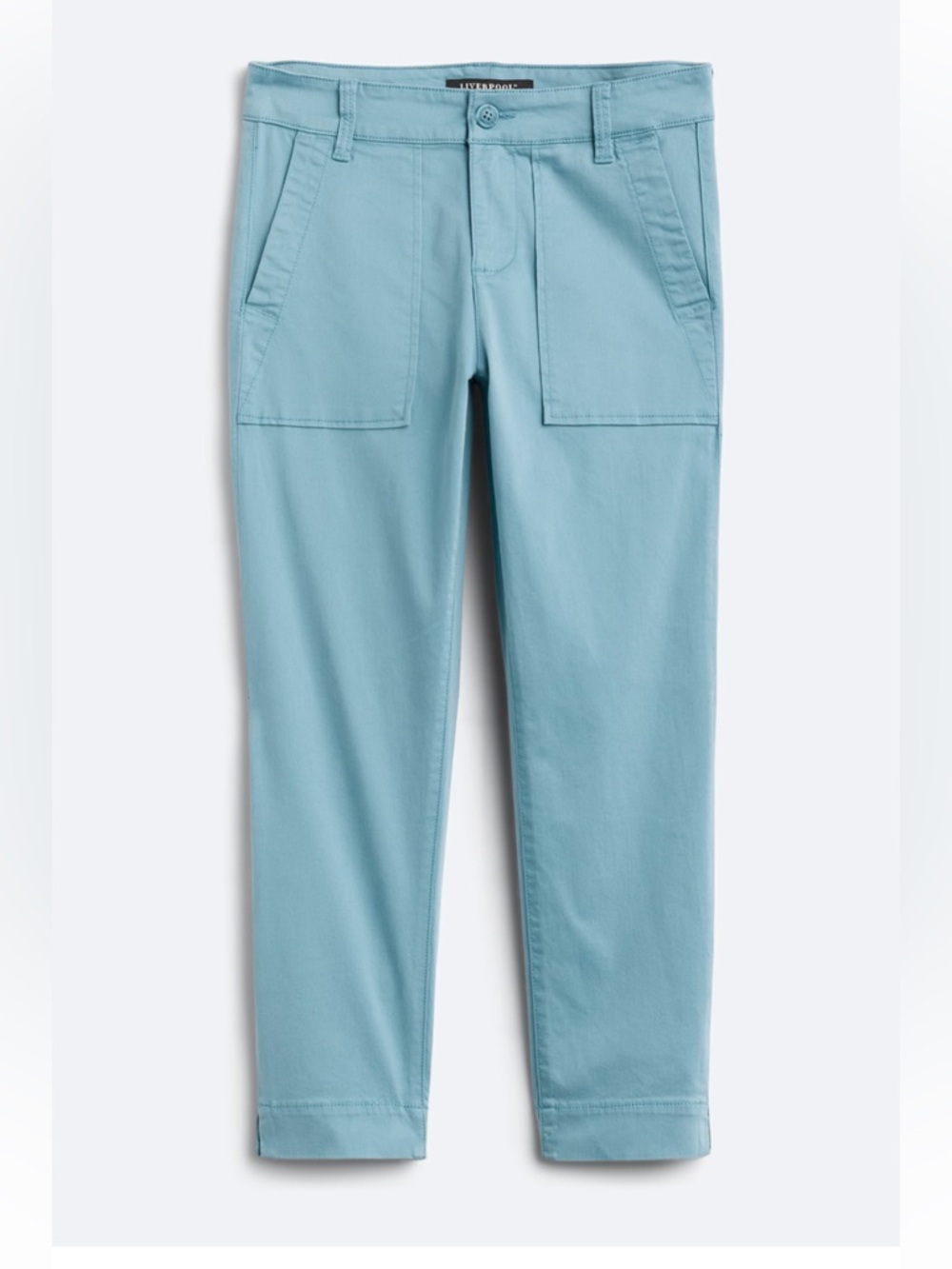 Liverpool Trey Crop Pants Light Blue Capri Chino Size 12/31